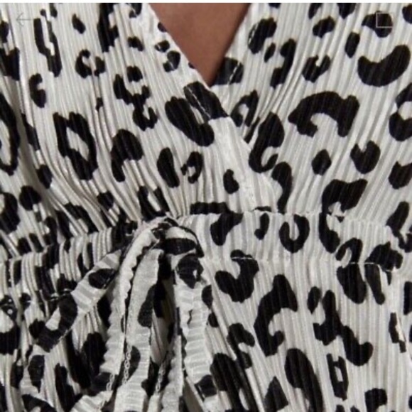 ZARA Leopard Print Micro Pleat Top - Picture 7 of 11